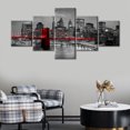thumbnail image 1 of TISHIRON 5PCS Framed Canvas Wall Art Set,50"x24" New York City Brooklyn Bridge Canvas Art Decor, 1 of 7