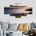 thumbnail image 1 of TISHIRON 5PCS Framed Canvas Wall Art Set,60"x32" Hawaii Sunset Landscape Canvas Art Decor, 1 of 7