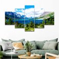 thumbnail image 1 of TISHIRON 5PCS Framed Canvas Wall Art Set,60"x32" Lake Around Mountain Canvas Art Decor, 1 of 7