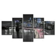 thumbnail image 1 of TISHIRON 5PCS Framed Canvas Wall Art Set,60"x32" Manhattan Panoramic Cityscape Canvas Art Decor, 1 of 7