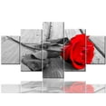 thumbnail image 1 of TISHIRON 5PCS Framed Canvas Wall Art Set,60"x32" Red Rose Flower Canvas Art Decor, 1 of 7