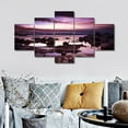 thumbnail image 1 of TISHIRON 5PCS Framed Canvas Wall Art Set,60"x32" Sunset Sand Harbor Canvas Art Decor, 1 of 7