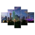 thumbnail image 1 of TISHIRON 5PCS Framed Canvas Wall Art Set,60"x40" Dallas Texas Night Canvas Art Decor, 1 of 7