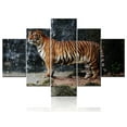 thumbnail image 1 of TISHIRON 5PCS Framed Canvas Wall Art Set,60"x40" Ferocity Tiger Canvas Art Decor, 1 of 7