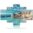 thumbnail image 1 of TISHIRON 5PCS Framed Canvas Wall Art Set,60"x40" Mediterranean Towns Canvas Art Decor, 1 of 7