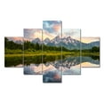 thumbnail image 1 of TISHIRON 5PCS Framed Canvas Wall Art Set,60"x40" Sunrise Landscape in Grand Teton National Park Canvas Art Decor, 1 of 7