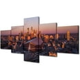 thumbnail image 1 of TISHIRON 5PCS Framed Cityscape Theme Canvas Wall Art Set,50"x24" Minneapolis Skyline Wall Canvas Art Decor, 1 of 7