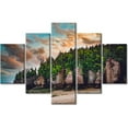 thumbnail image 1 of TISHIRON 5PCS Framed Landscape Theme Canvas Wall Art Set,60"x32" Beach Sunset Landscape Wall Canvas Art Decor, 1 of 7