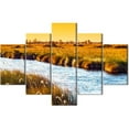 thumbnail image 1 of TISHIRON 5PCS Framed Landscape Theme Canvas Wall Art Set,60"x40" Sunset Stream River Landscape Wall Canvas Art Decor, 1 of 7