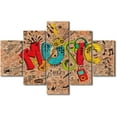thumbnail image 1 of TISHIRON 5PCS Framed Music Theme Canvas Wall Art Set,60"x40" Colorful Music Graffiti Wall Canvas Art Decor, 1 of 7
