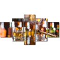 thumbnail image 1 of TISHIRON 5PCS Framed Whiskey Theme Canvas Wall Art Set,60"x32" Cigars with Whisky Wall Canvas Art Decor, 1 of 7
