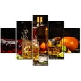 thumbnail image 1 of TISHIRON 5PCS Framed Whiskey Theme Canvas Wall Art Set,60"x40" Citrus Lemon Whiskey and Cigar Wall Canvas Art Decor, 1 of 7
