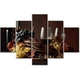 thumbnail image 1 of TISHIRON 5PCS Framed Wine Theme Canvas Wall Art Set,50"x24" White and Red Wine Wall Canvas Art Decor, 1 of 7