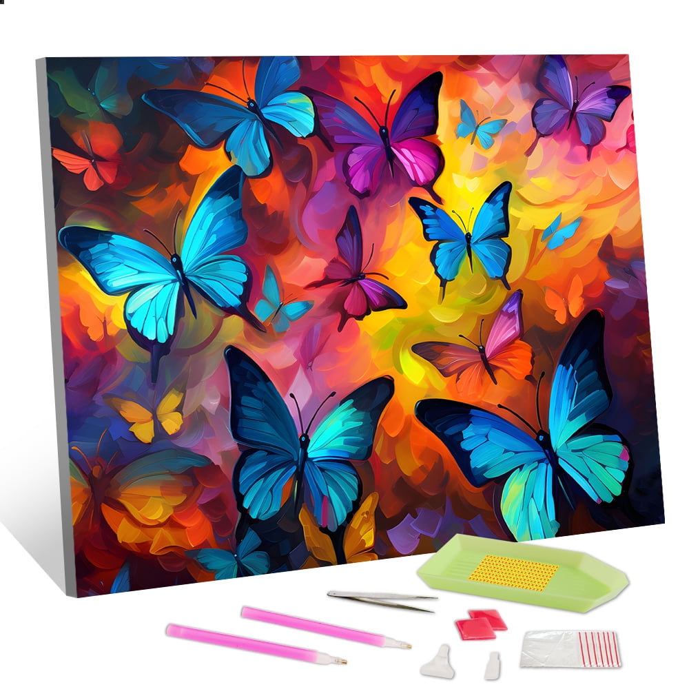 TISHIRON Kit di colori per adulti principianti fai da te acrilico fungo floreale piante adulti colore per numero kit su tela senza cornice, pittura ad olio secondo i numeri, kit decorazioni per