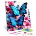 thumbnail image 1 of TISHIRON Diamond Art Painting Kits,12x16 inch 5D DIY Blue Butterflies Diamond Art Crafts Kit for Adults and Kids Beginners, 1 of 7
