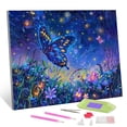 thumbnail image 1 of TISHIRON Diamond Art Painting Kits,12x16 inch 5D DIY Butterfly in the Night Sky Diamond Art Crafts Kit for Adults and Kids Beginners, 1 of 7