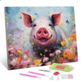thumbnail image 1 of TISHIRON Flowers Around the Pig Diamond Art Crafts Kit, 1 of 6