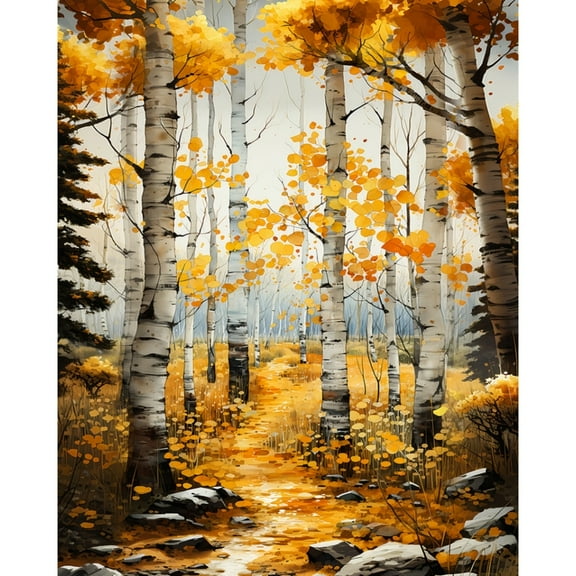 TISHIRON Diamond Art Painting Kits,12x16 inch 5D DIY Forest Landscape Diamond Art Crafts Kit for Adults and Kids Beginners