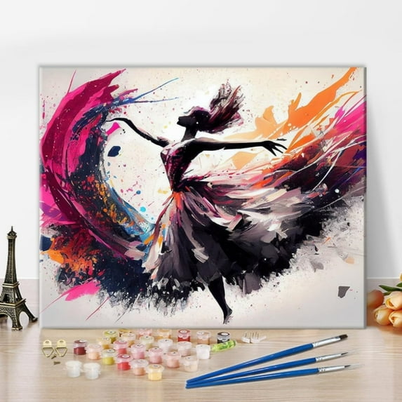 TISHIRON Paint by Numbers for Adults,16x20 inch Canvas Wall Art Ballet Dancer Oil Painting by Numbers Kit for Home Wall Decor (Frameless)
