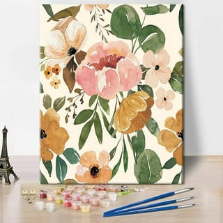 Girl in Peonies Paint by Number Kit With FRAME Color by Numbers Kit. Floral  Adult Coloring Kit. Paint by Numbers for Adults 