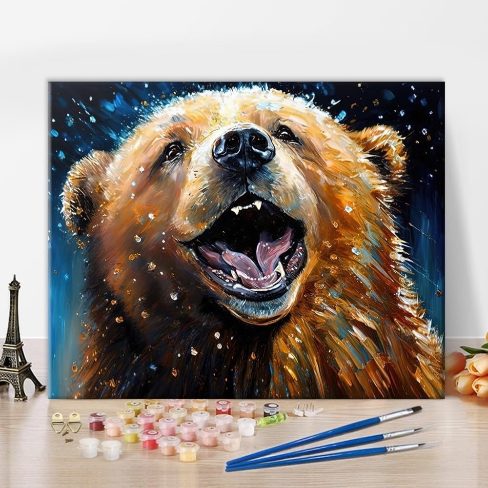 TISHIRON Paint by Numbers for Adults,16x20 inch Canvas Wall Art Brown ...