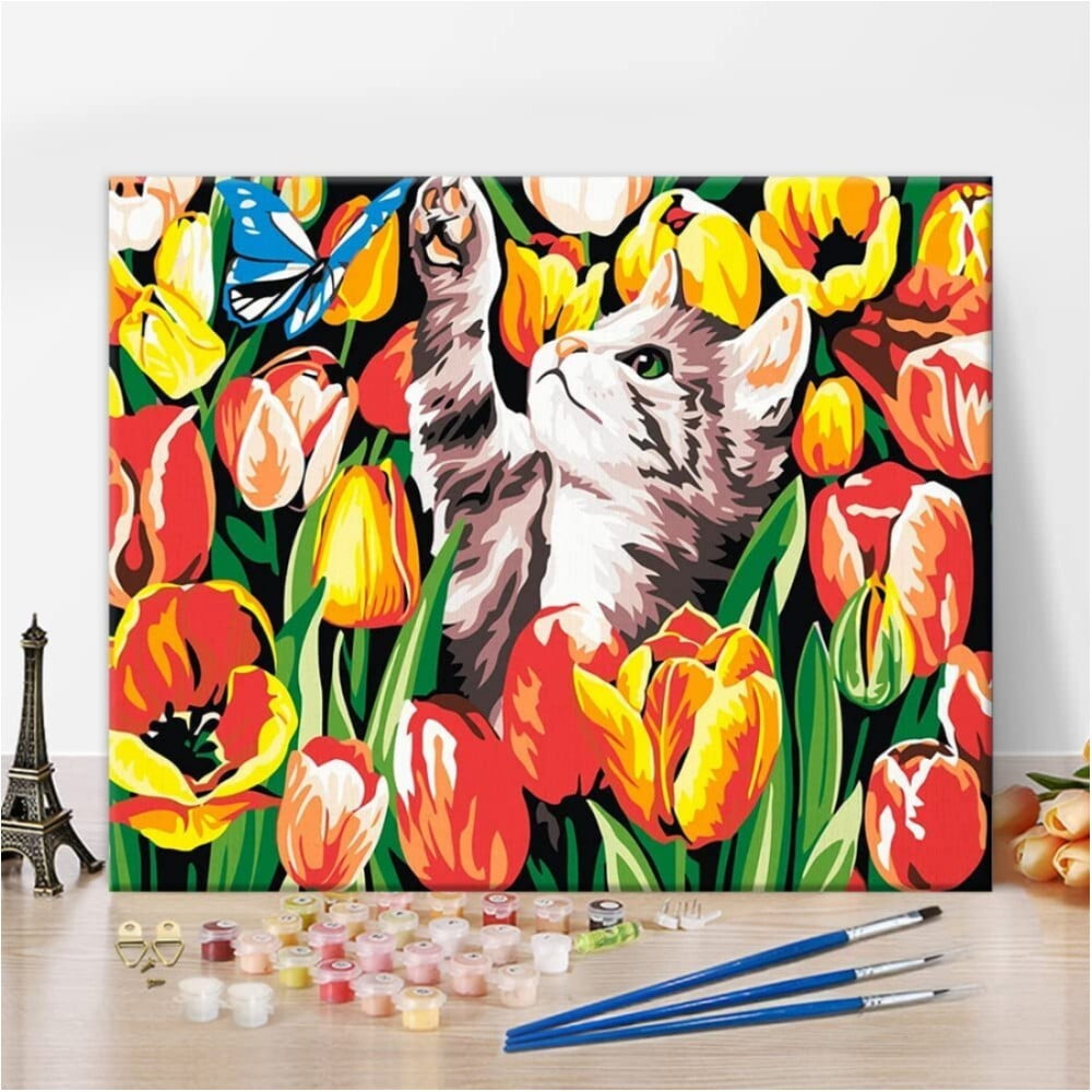 https://i5.walmartimages.com/seo/TISHIRON-Paint-by-Numbers-for-Adults-16x20-inch-Canvas-Wall-Art-Cute-Cat-Teases-Butterfly-Oil-Painting-by-Numbers-Kit-for-Home-Wall-Decor-Frameless_32658396-6645-4446-b7c7-4a1b8104765d.6490985d0fd9613e5eeb41e93dbc3b0c.jpeg