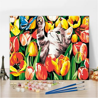 HEROCROSS Tom And Jerry Paint By Numbers Animal With Frame Adult Painting Cartoon  Drawing Kits Cat