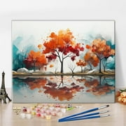TISHIRON Paint by Numbers for Adults,16x20 inch Canvas Wall Art Tree Oil Painting by Numbers Kit for Home Wall Decor (Frameless)