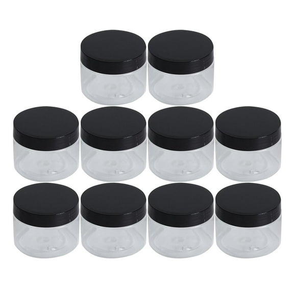 TISHITA 10 Pieces Clear Jar Jars with Lids 30ml Clear Round Household Lightweight Pet Jar Empty Jar for Cosmetic Nuts Travel