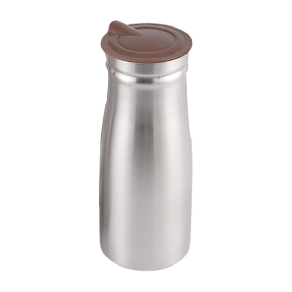 TISHITA 1000ml Stainless Steel Cold Water Pitcher 3.3x9inch Multifunctional for Commercial Use Large Capacity Sturdy Drinks Container Brown