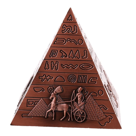 TISHITA 10cm Mini Metal Handicrafts Pyramids Building Model Miniatures Figurine Figure Home Shelf Ornament Collectiable Art Copper