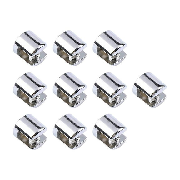 TISHITA 10x Glass Shelf Brackets Clamps Glass Shelf Support Glass Clip Zinc Alloy Metal Glass Clamp Wall Mounted Convenient Practical