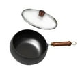 thumbnail image 1 of TISHITA 11 -Coll -Wok Pan, Chinese Wok, Wooden Handle Cookware, Gas, Boiling Pan Fry Pan Flachtboden for The Küchenhotel Haushaus Restaurant Glass Lid, 1 of 8