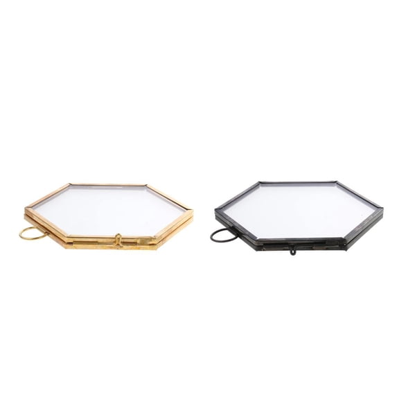 TISHITA 2 Glass Double Sided Frames Borders for Photo Display, Wedding Table Numbers, Double Sided Sign, Clear Photos, Holder