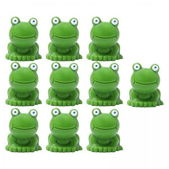 TISHITA 2x Frog Statue Resin Ornament Microlandscape Waterproof Prominent Eyes Handmade Little Blue Eyed Frogs for Park Landscape