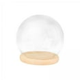 thumbnail image 1 of TISHITA 2xDisplay Dome with Base Transparent Showcase Glass Cover Container Glass Dome 12cm Wood Base, 1 of 8