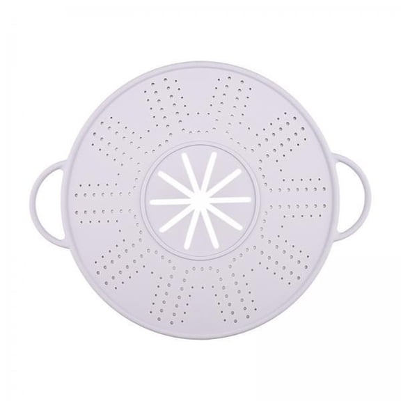 TISHITA 2xSilicone Spill Stopper Lid Round Oil Splash Guard Mat for Restaurant Cooking Purple