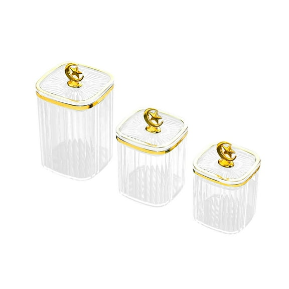 TISHITA 3 Pieces Candy Nuts Dish with Lid Appetizer Food Bowls Nordic Dustproof Multipurpose Sugar Chocolate Candy Bowl for Party Nut Clear