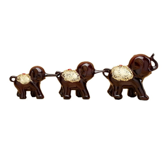 TISHITA 3 Pieces Resin Elephant Statues Elephant Decor Party Decor,Desktop Creative Modern Elephant Sculpture Elephant Figurines , Red