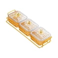 thumbnail image 1 of TISHITA 3 Serving Bowls with Lids and Holder Candy and Nut Dishes Portable Decorative Snack Platter Appetizer Tray for Chocolates Table amber, 1 of 8