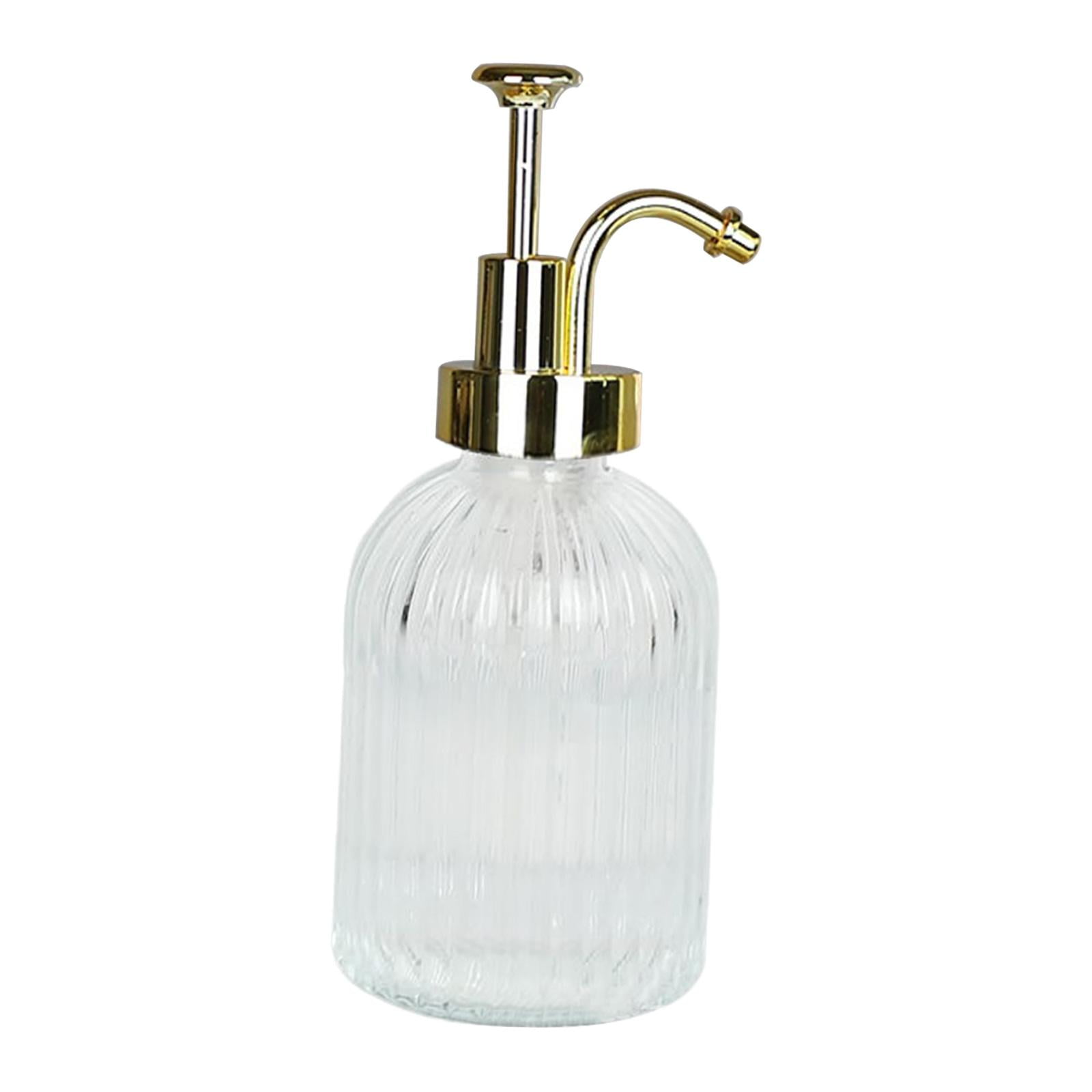 TISHITA 300ml Soap Dispenser Sturdy Clear Refillable for Kitchen Countertop Bathroom Gold