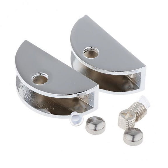 TISHITA 3x 2pcs Adjustable Glass clip and clamp Shelf Holder Bracket Support, Polished ,Half Circle Shape, Adjustable Range(6mm-12mm)