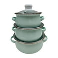 thumbnail image 1 of TISHITA 3x Enamel Cooking Pots Kitchen Enamel Stockpot with Lid Cooking Pot with blue, 1 of 8