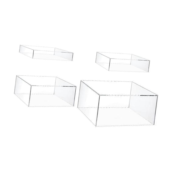 TISHITA 4Pcs Acrylic Cupcake Stand Cake Display Riser Server,Dessert Holder for Dessert,Anniversaries,Perfume Baby Showers Spice Jars