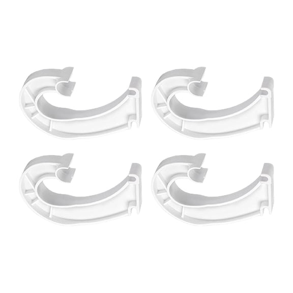 TISHITA 4Pcs Closet Rod Support Hook Hanging Rod Support Pipe Hanger Hook Tube Rod Hook J Shaped Hooks 3/4 Closet Hanging Bar Support White