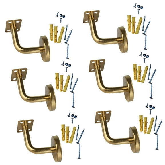 TISHITA 6Pcs Banister Support Stairs Hand Rail Brackets with Screws Office Outdoor Indoor Stairways Handrail Staircase Fixed Handrail 6 cmx6 cm