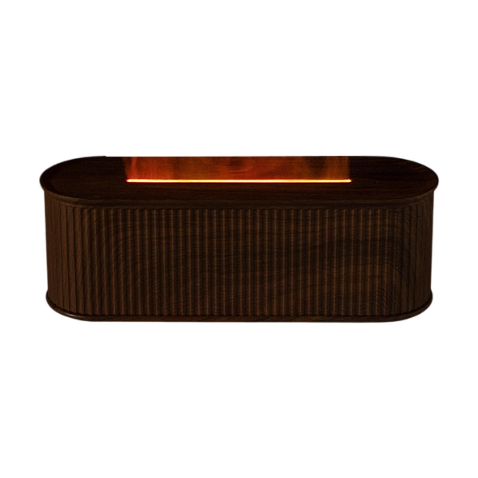 TISHITA 7 Colours Flame Essential Oil Humidifier Timing Function Portable for Bedroom Stylish Multifunctional Aroma Dark Brown