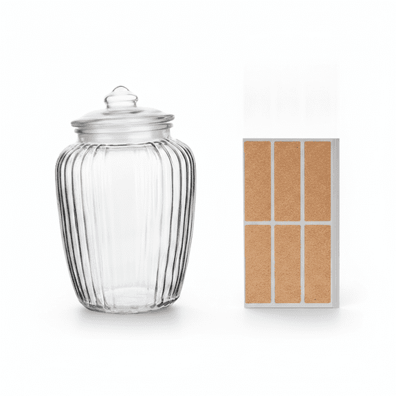 TISHITA Airtight Food Jar Glass Storage Multipurpose Cereal Canisters Tea Canister Candy Coffee Beans Snacks Loose Cookie Cork Label Stickers Waterproof No
