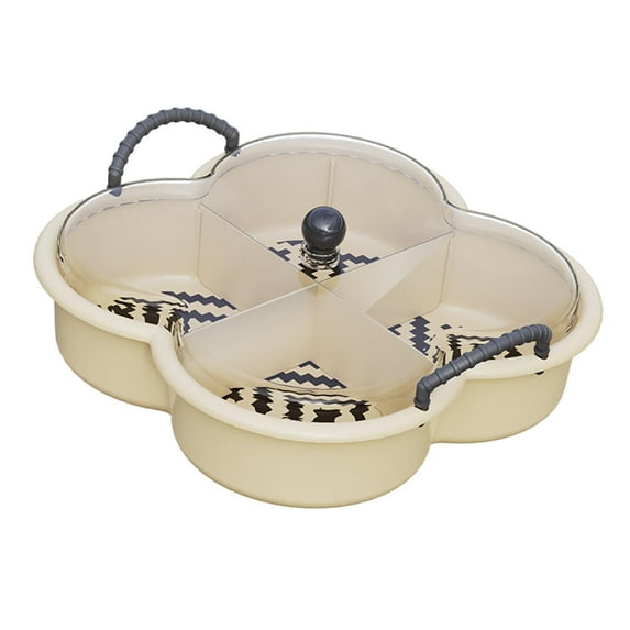 TISHITA Appetizer Platter Dried Fruit Tray Snack Serving Plate Dishes Candy and Nut Serving Platter for Cakes Home Table Dinner Table Black Handle