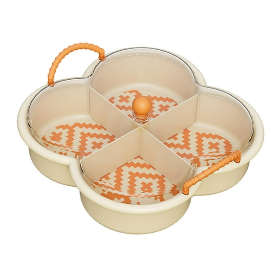 TISHITA Appetizer Platter Dried Fruit Tray Snack Serving Plate Dishes Candy and Nut Serving Platter for Cakes Home Table Dinner Table Orange Handle